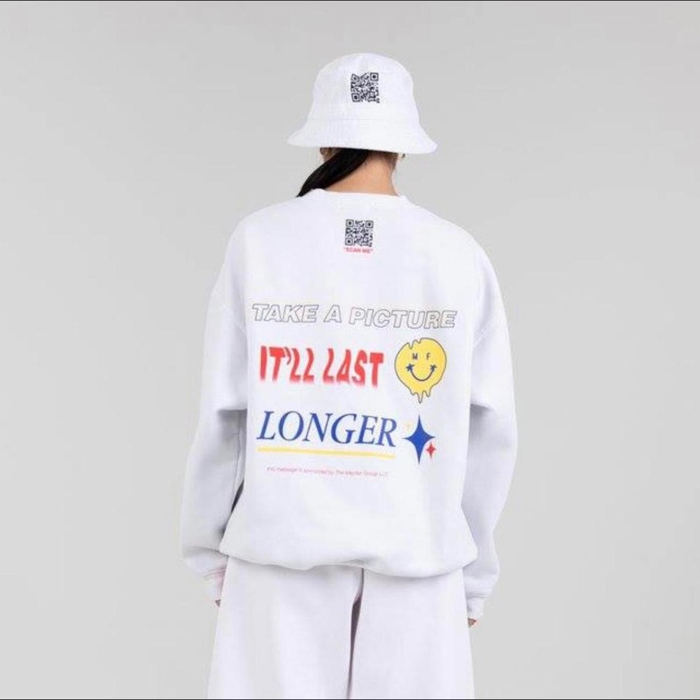 Mayfair White Graphic Sweatshirt with Colorful Print